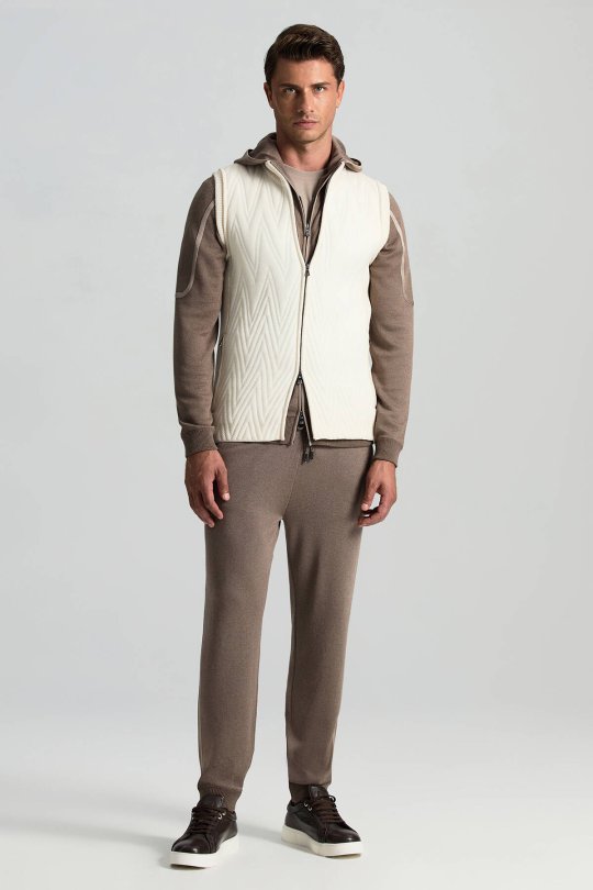 Activewear Merino Yün Ekru Yelek