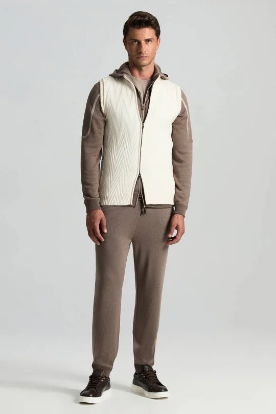 Hemington - Activewear Merino Yün Ekru Yelek (1)
