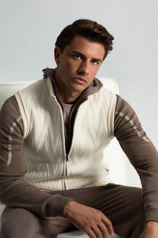 Activewear Merino Yün Ekru Yelek