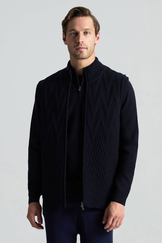 Activewear Merino Yün Lacivert Yelek
