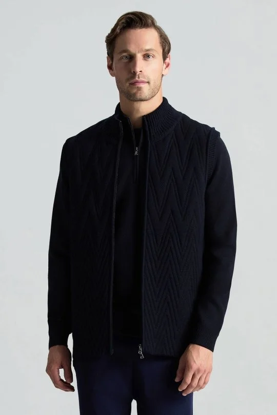 Hemington - Activewear Merino Yün Lacivert Yelek