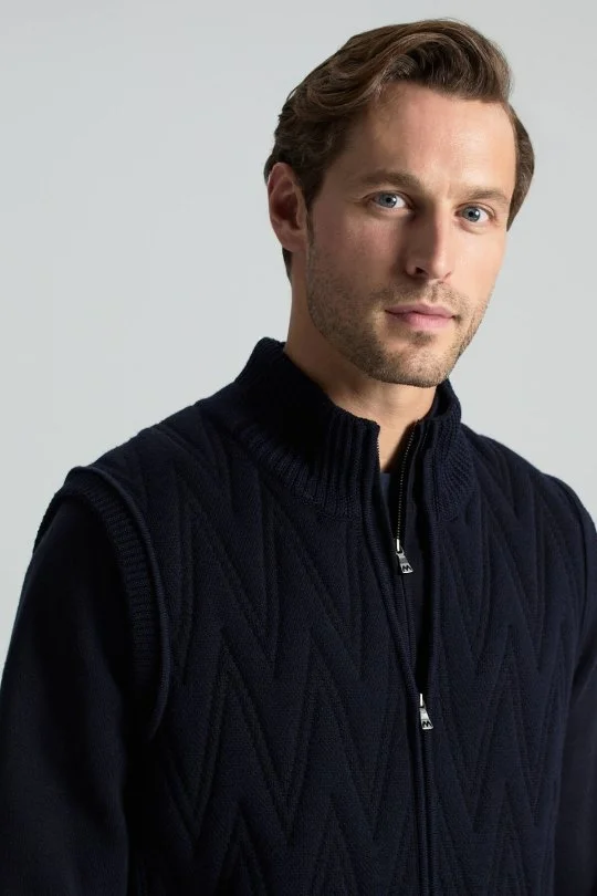 Hemington - Activewear Merino Yün Lacivert Yelek (2)