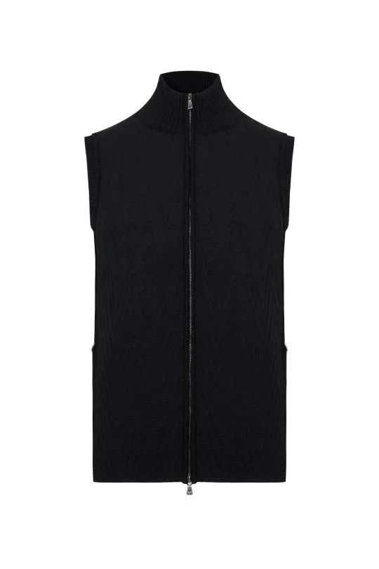 Hemington - Activewear Merino Yün Siyah Yelek (6)