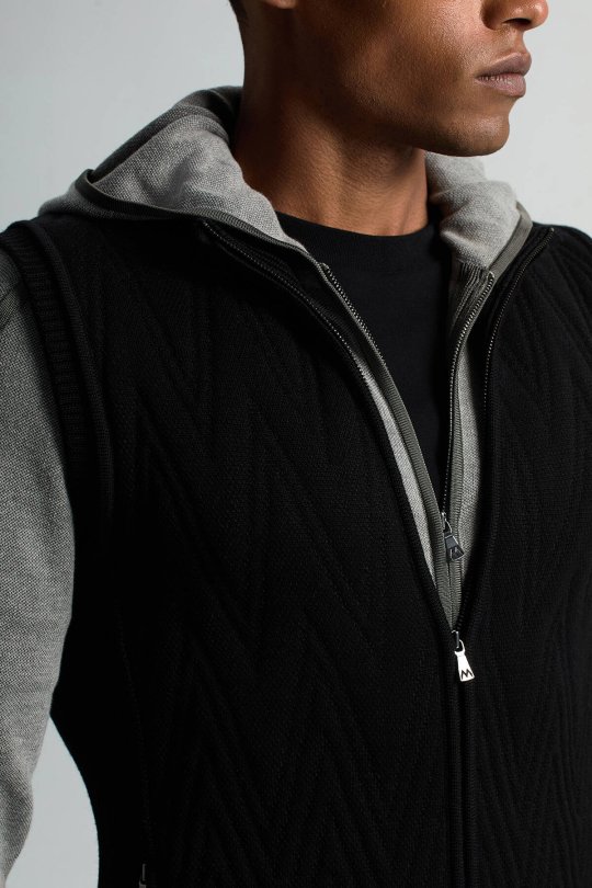 Activewear Merino Yün Siyah Yelek