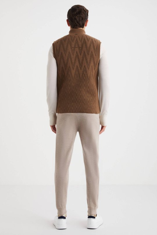 Activewear Merino Yün Tütün Rengi Yelek