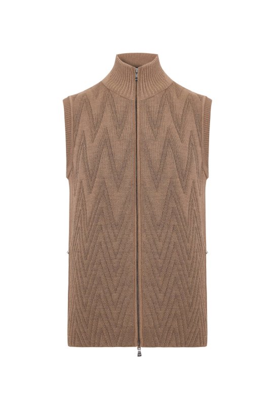 Activewear Merino Yün Tütün Rengi Yelek