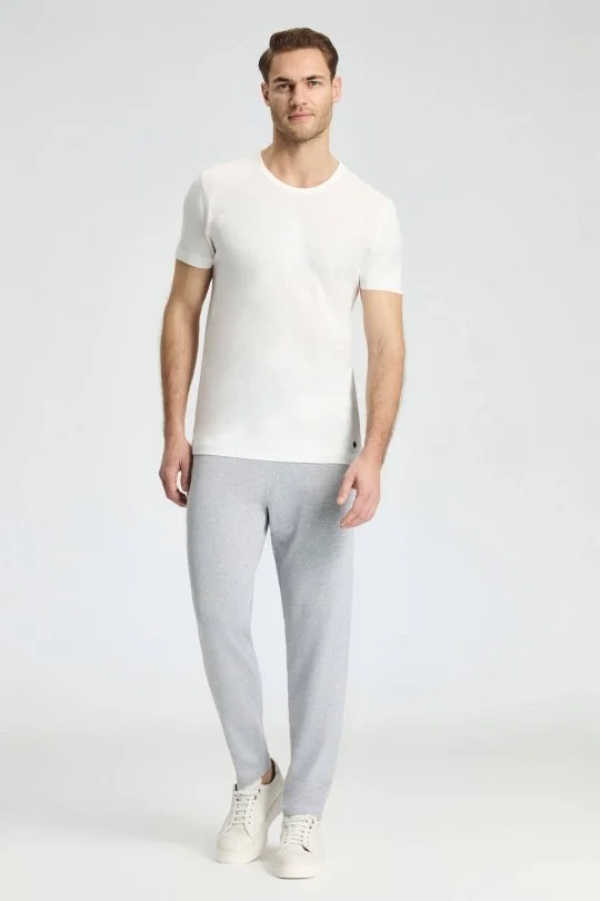 Hemington - Bağcıklı Açık Gri Slim Fit Triko Pantolon (2)