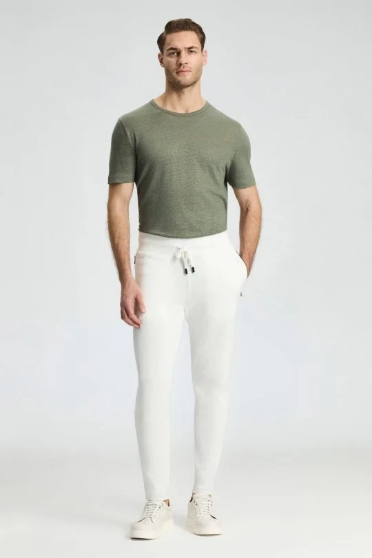 Hemington - Bağcıklı Beyaz Slim Fit Triko Pantolon (2)