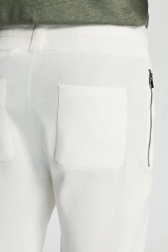 Hemington - Bağcıklı Beyaz Slim Fit Triko Pantolon (4)