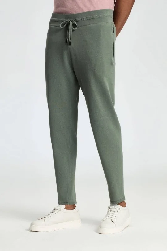 Hemington - Bağcıklı Haki Slim Fit Triko Pantolon (3)