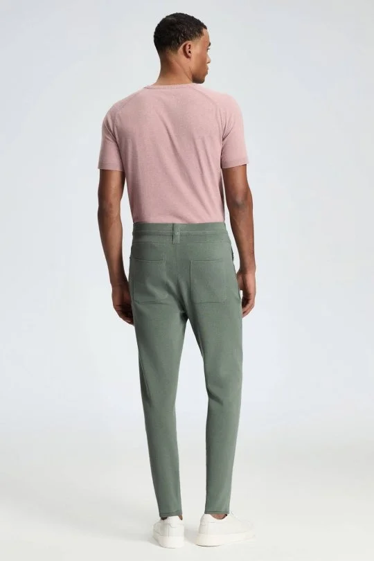Hemington - Bağcıklı Haki Slim Fit Triko Pantolon (6)