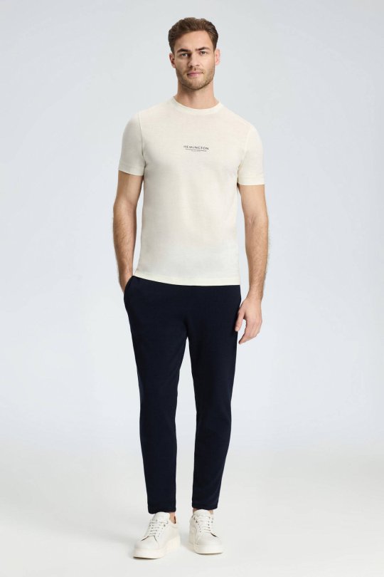 Bağcıklı Lacivert Slim Fit Triko Pantolon