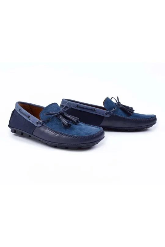 Hemington - Bağcıklı Lacivert Süet Deri Loafer (1)