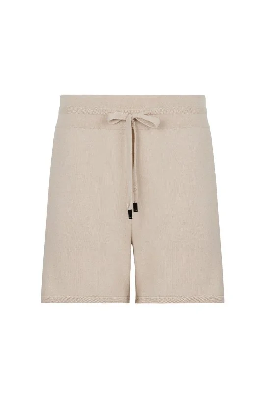 Hemington - Bağcıklı Nakış Logolu Krem Rengi Triko Şort (6)