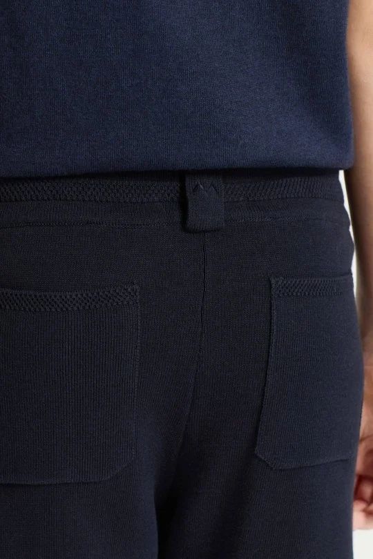 Hemington - Bağcıklı Nakış Logolu Lacivert Triko Çocuk Şort (5)