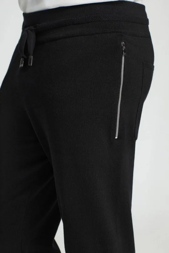 Hemington - Bağcıklı Siyah Slim Fit Triko Pantolon (3)