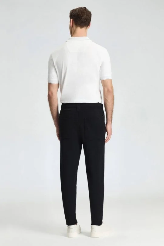 Hemington - Bağcıklı Siyah Slim Fit Triko Pantolon (4)