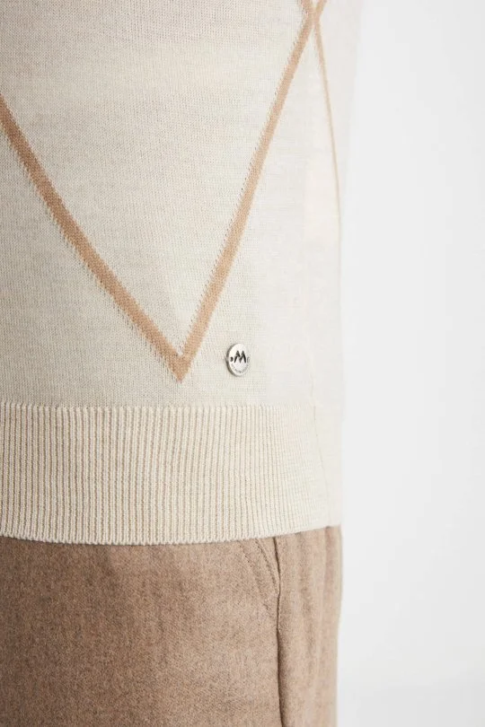 Hemington - Baklava Desen Lupetto Yaka Merino Yün Açık Bej Triko (5)