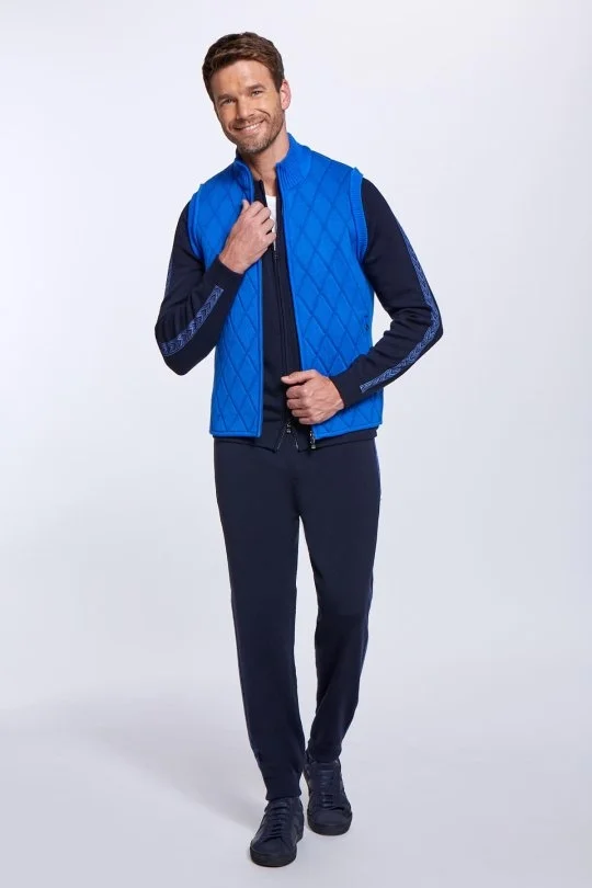 Hemington - Merino Yün Activewear Mavi Triko Yelek (1)