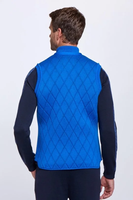 Hemington - Merino Yün Activewear Mavi Triko Yelek (2)