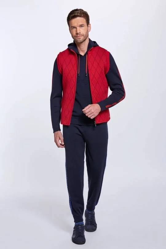 Hemington - Merino Yün Activewear Kırmızı Triko Yelek (2)