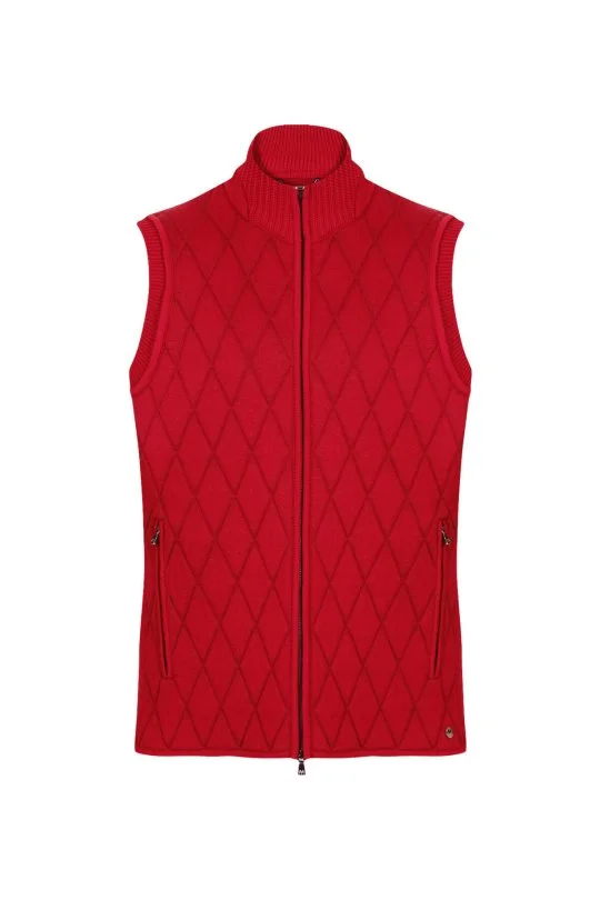Hemington - Merino Yün Activewear Kırmızı Triko Yelek (9)
