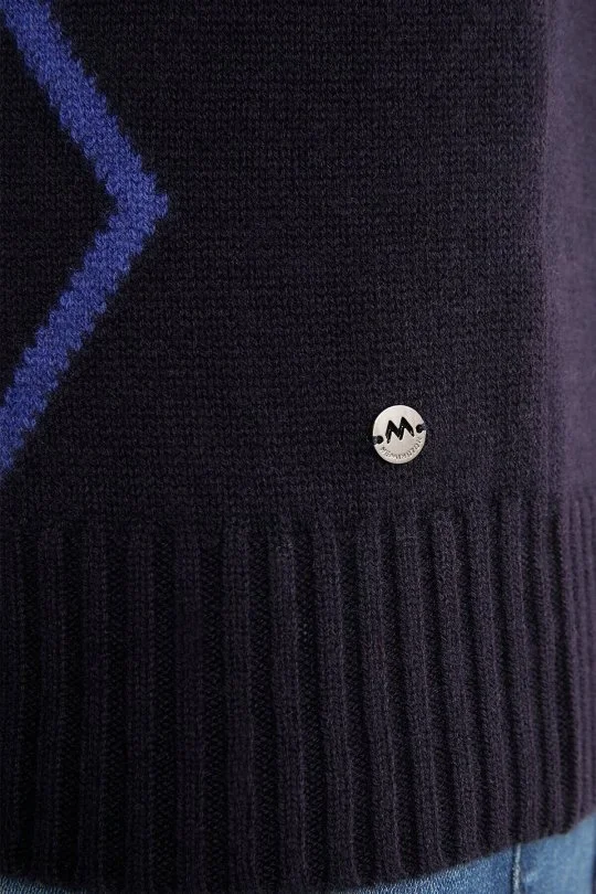 Hemington - Baklava Desen Lambswool Lacivert Kazak (6)