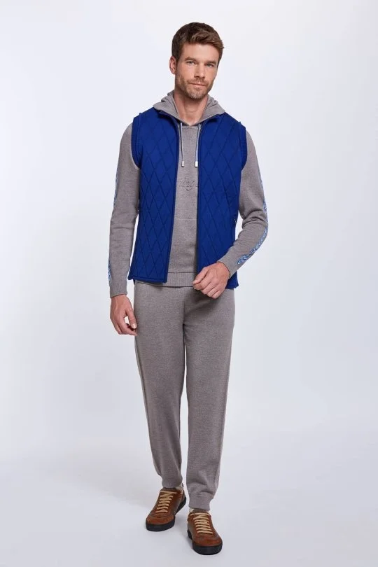Hemington - Merino Yün Activewear İndigo Triko Yelek (1)