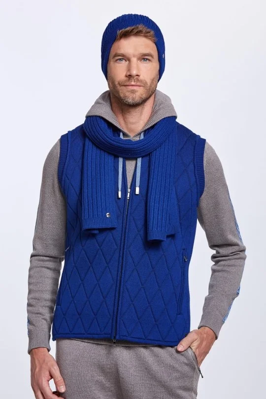 Hemington - Merino Yün Activewear İndigo Triko Yelek (4)