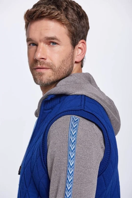 Hemington - Merino Yün Activewear İndigo Triko Yelek (5)