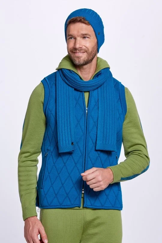 Hemington - Merino Yün Activewear Petrol Mavisi Triko Yelek (4)