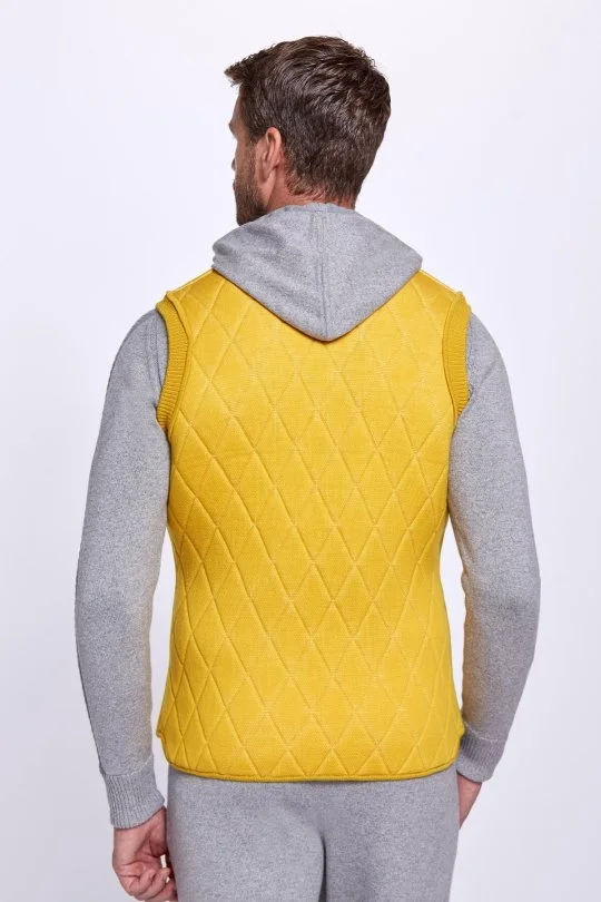 Hemington - Merino Yün Activewear Sarı Triko Yelek (3)
