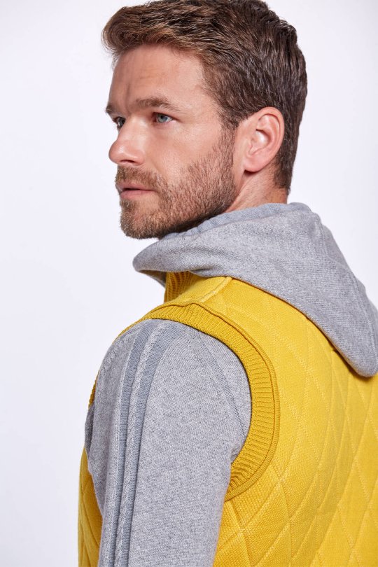 Merino Yün Activewear Sarı Triko Yelek