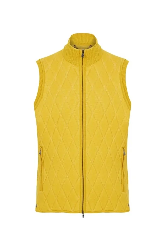 Hemington - Merino Yün Activewear Sarı Triko Yelek (7)