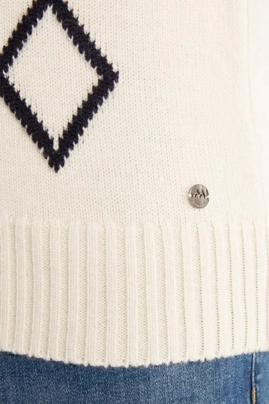 Hemington - Baklava Desen Polo Yaka Lambswool Ekru Kazak (7)