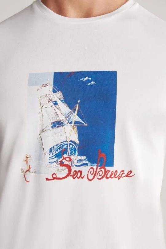 Hemington - Baskılı Beyaz Pima Pamuk T-Shirt (6)