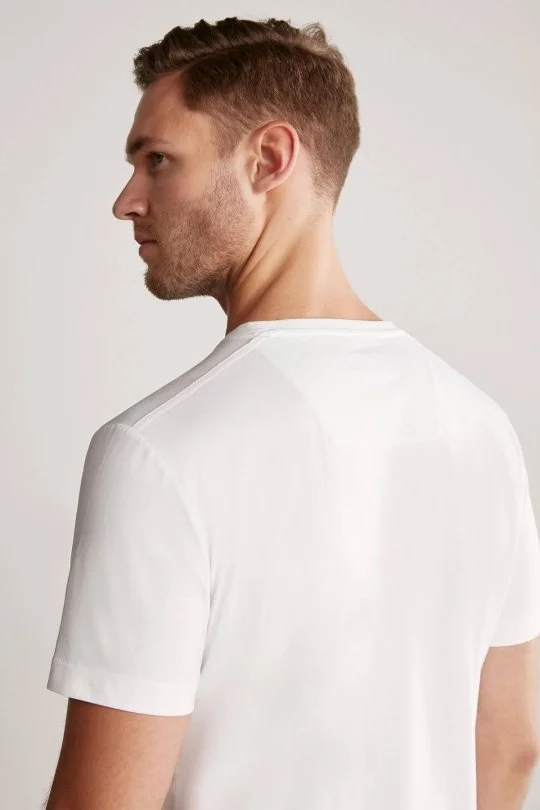 Hemington - Baskılı Beyaz Pima Pamuk T-Shirt (2)