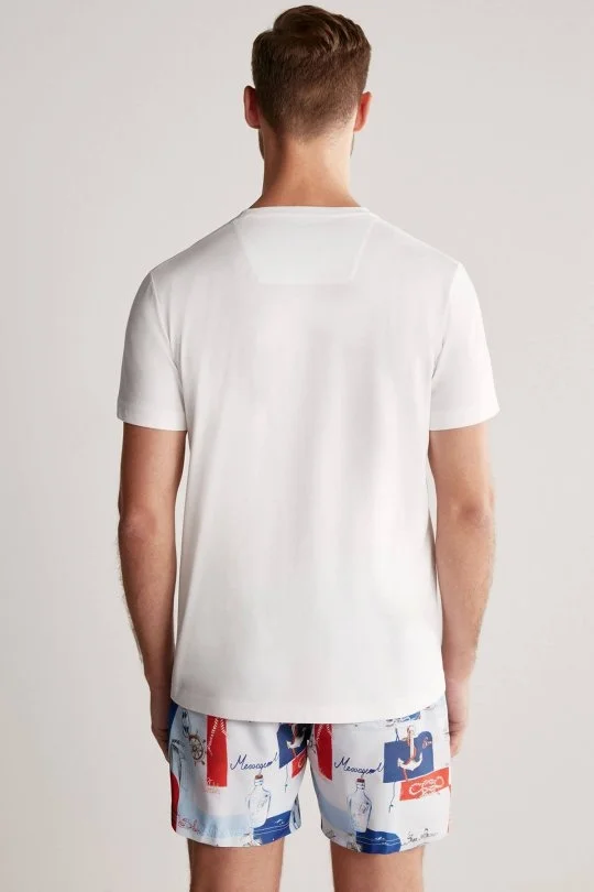 Hemington - Baskılı Beyaz Pima Pamuk T-Shirt (5)
