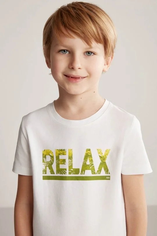 Hemington - Baskılı Pima Pamuk Beyaz Çocuk T-Shirt
