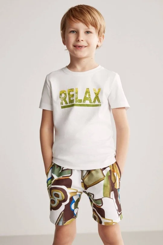 Hemington - Baskılı Pima Pamuk Beyaz Çocuk T-Shirt (3)