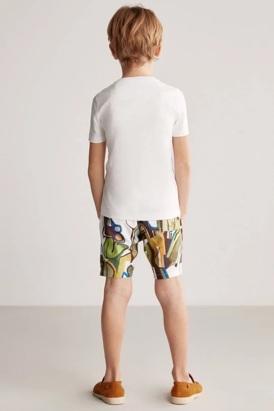 Hemington - Baskılı Pima Pamuk Beyaz Çocuk T-Shirt (5)