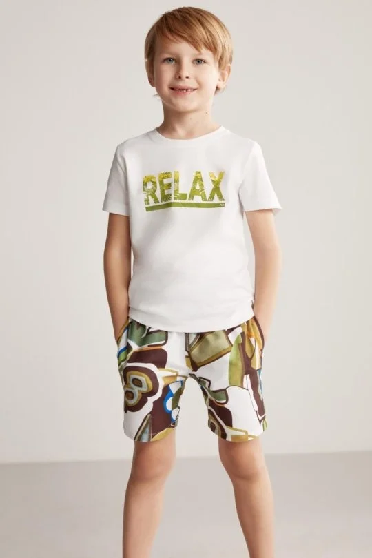 Hemington - Baskılı Pima Pamuk Beyaz Çocuk T-Shirt (1)