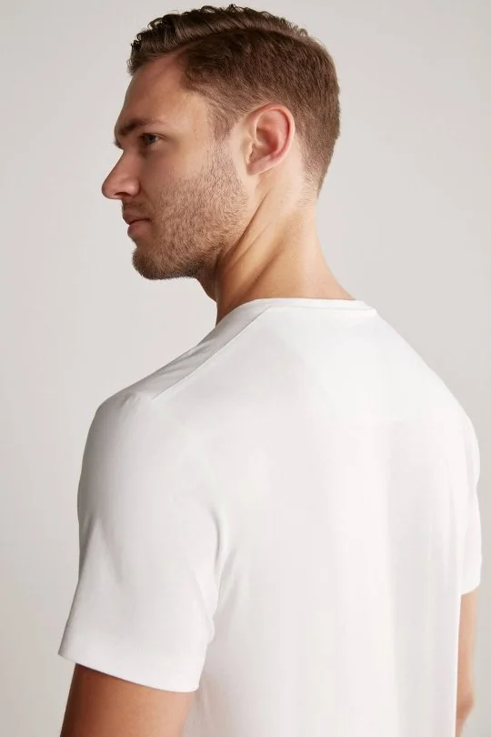 Hemington - Baskılı Pima Pamuk Beyaz T-Shirt (3)