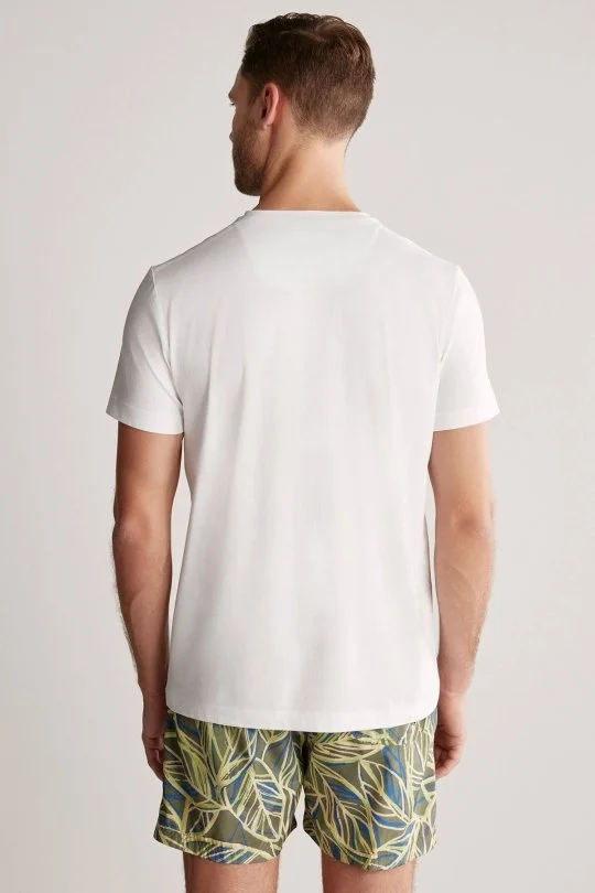 Hemington - Baskılı Pima Pamuk Beyaz T-Shirt (4)