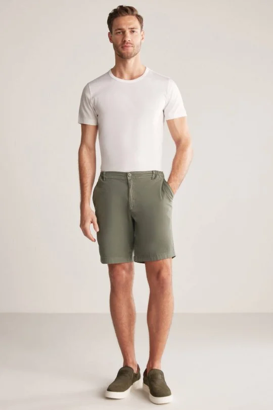 Hemington - Beli Lastikli Haki Şort (4)
