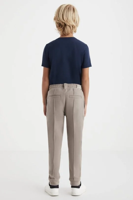 Hemington - Beli Lastikli Pamuk Bej Çocuk Pantolon (3)