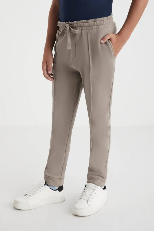 Hemington - Beli Lastikli Pamuk Bej Çocuk Pantolon (4)