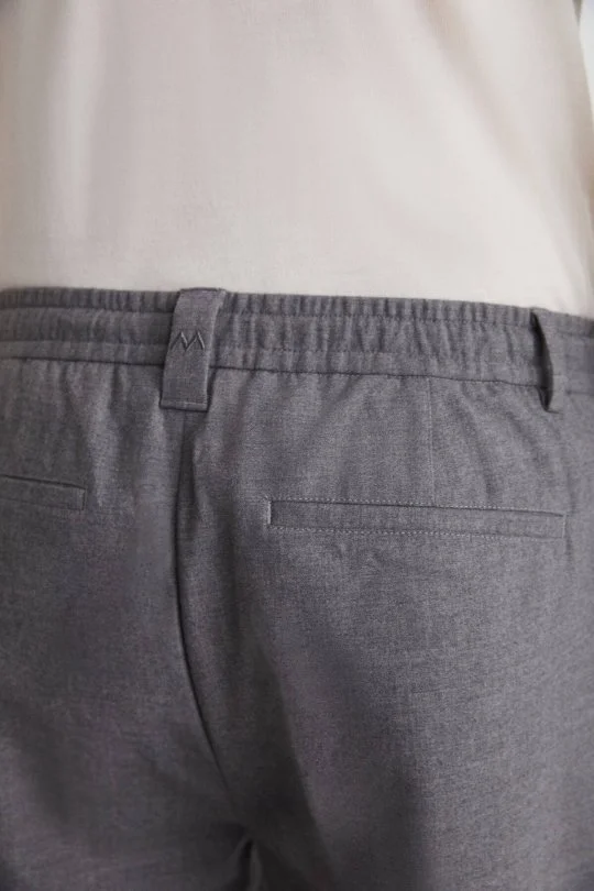 Hemington - Beli Lastikli Gri Yün Jogger Flanel Pantolon (5)