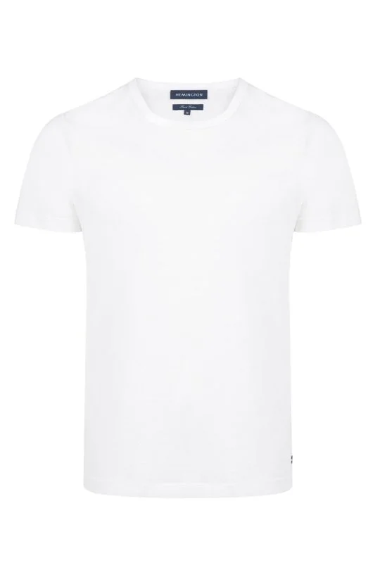 Hemington - Beyaz Bisiklet Yaka Basic T-Shirt (7)