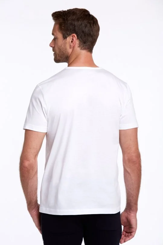Hemington - Beyaz Bisiklet Yaka Basic T-Shirt (4)